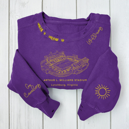 Arthur L. Williams Stadium-Liberty Flames Alumni Distressed Monogram Chain Stitch Sweatshirt-Vintage Class of 2025 Hoodie