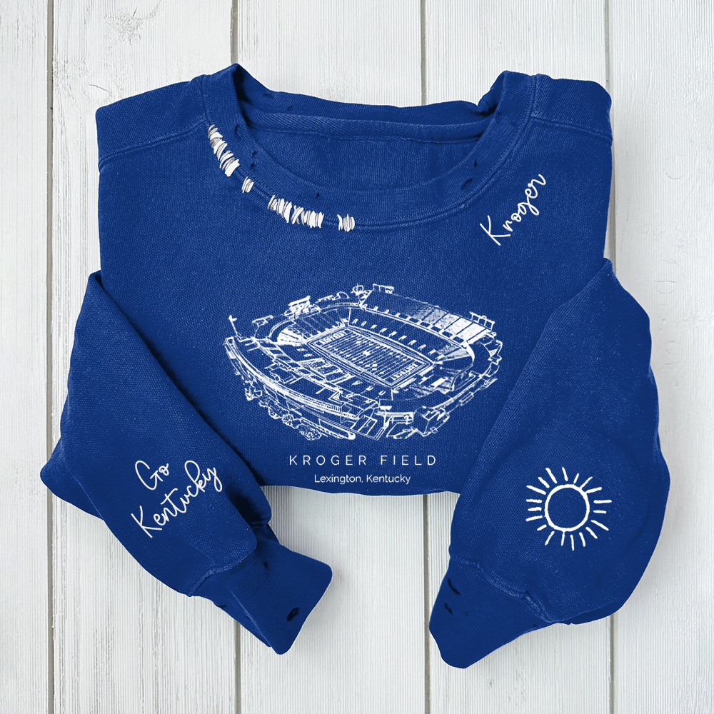 Kroger Field-Kentucky Wildcats Alumni Distressed Monogram Chain Stitch Sweatshirt-Vintage Class of 2025 Hoodie 