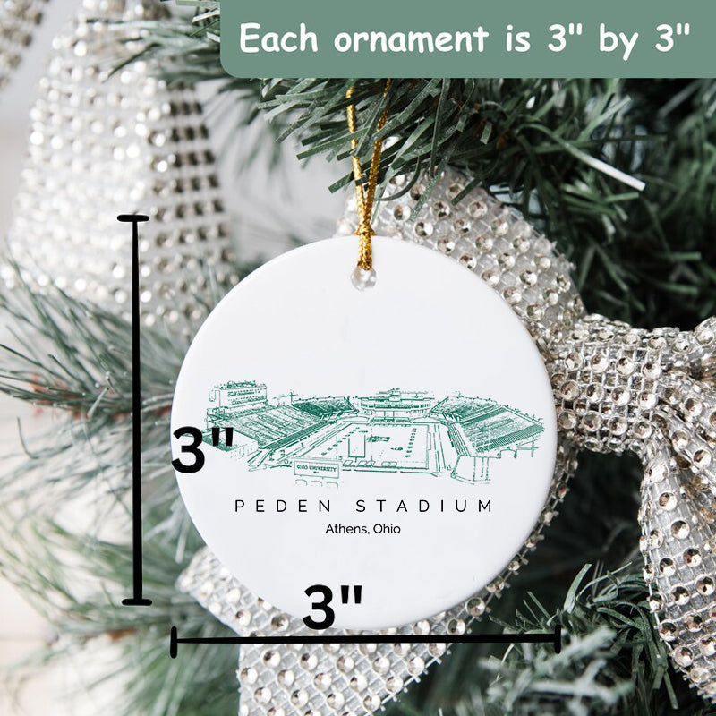 Peden Stadium College Football Ceramic Christmas Ornament