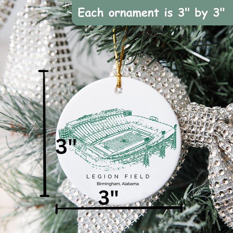 Legion Field College Football Ceramic Christmas Ornament
