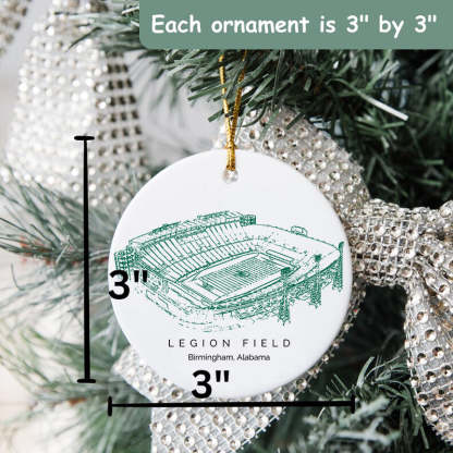 Legion Field College Football Ceramic Christmas Ornament
