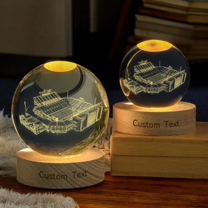 Oklahoma Memorial Stadium 3D Spherical Crystal Lamp