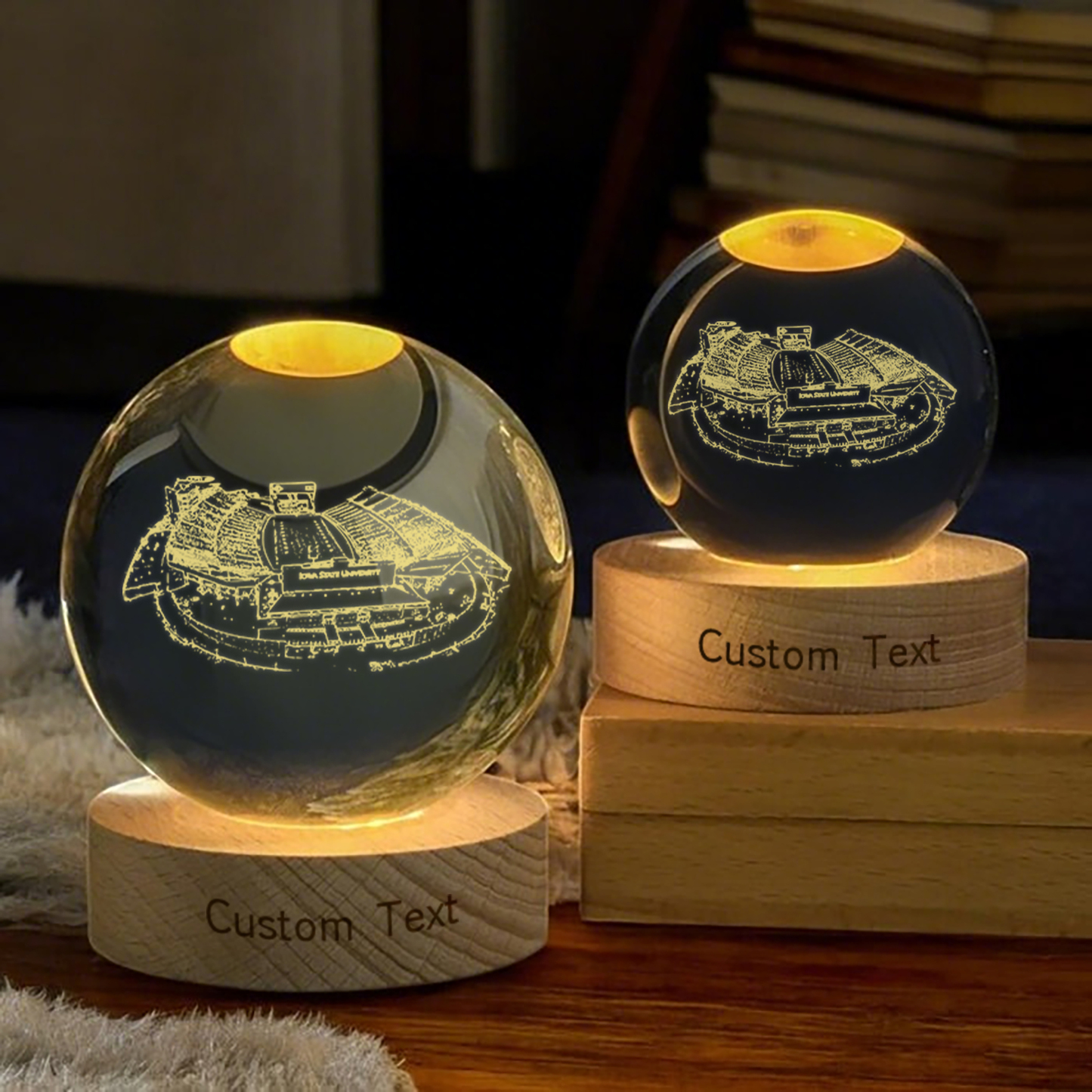Jack Trice Stadium 3D Spherical Crystal Lamp