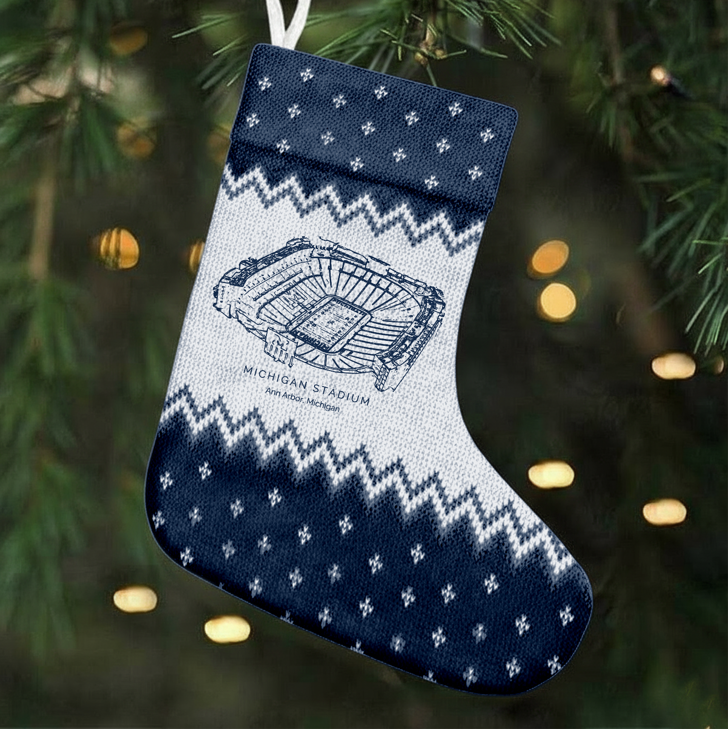Customized Michigan Stadium Christmas Stocking Gift For Family Member - Limited Edition