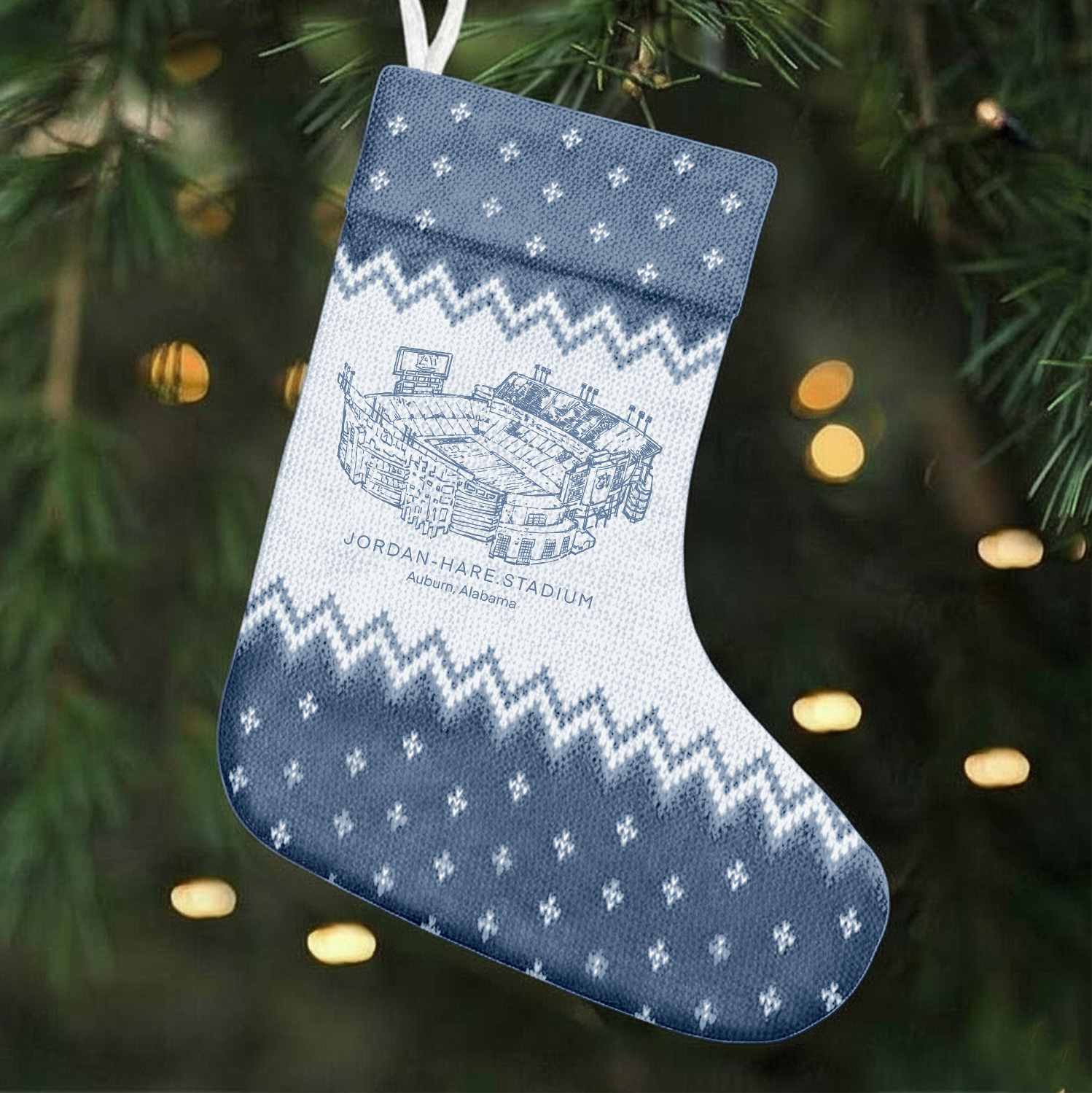 Customized Jordan-Hare Stadium Christmas Stocking Gift For Family Member - Limited Edition