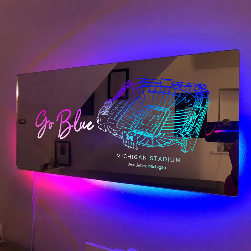 Michigan Stadium Mirror Light-Gifts For Sports Lovers