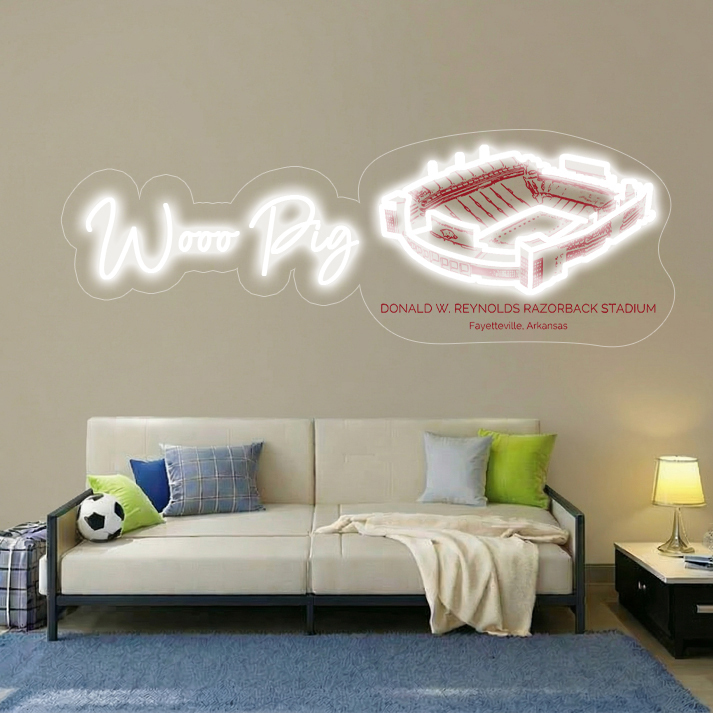 Donald W. Reynolds Razorback Stadium LED Neon Light