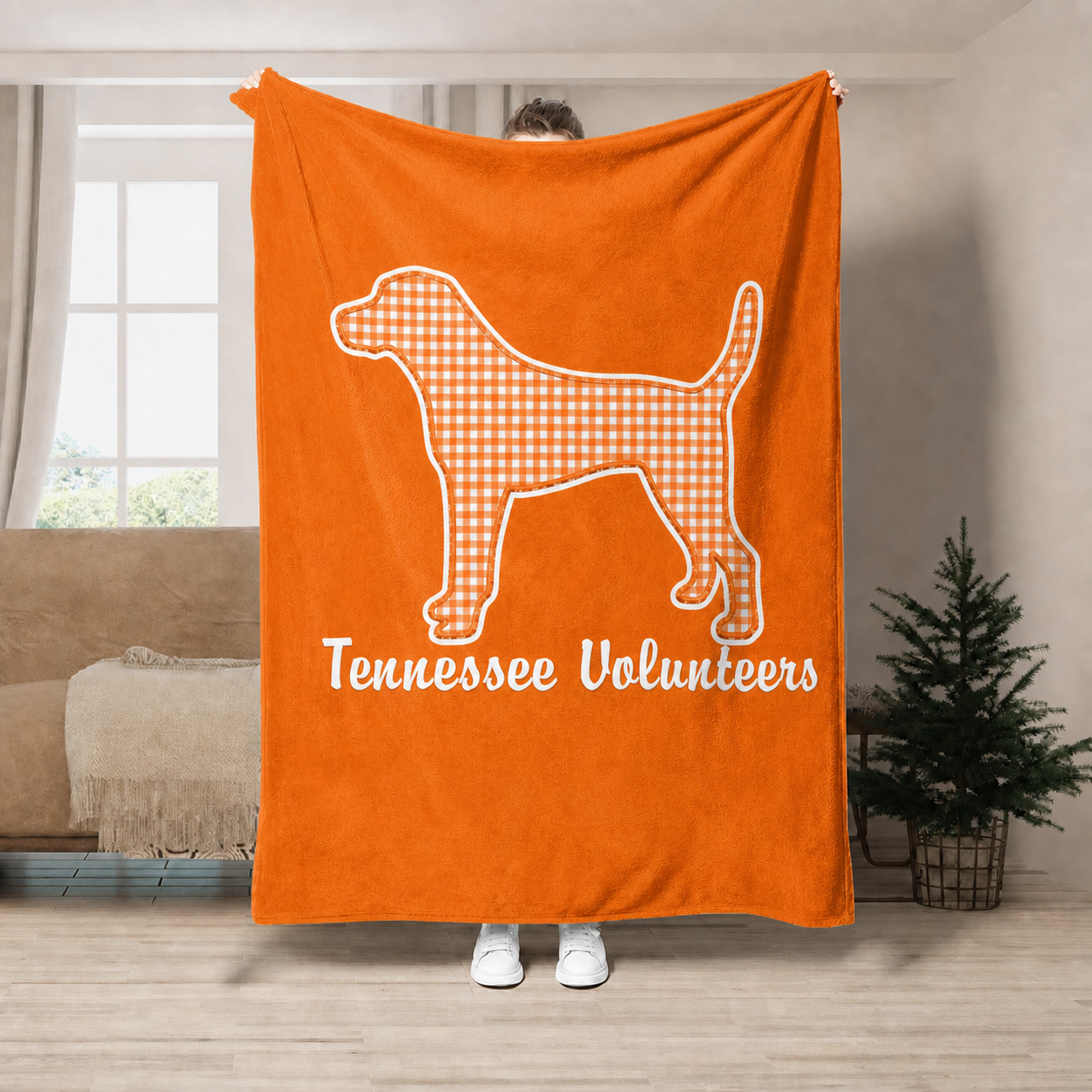 Custom Team Mascot Blanket – College Football Silhouette Throw for Game Day Fans