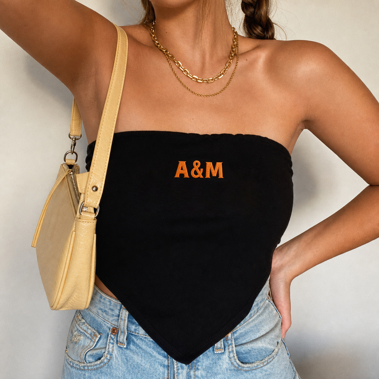 Custom Team Name or Slogan Embroidered Bandana Top-Game Day Style