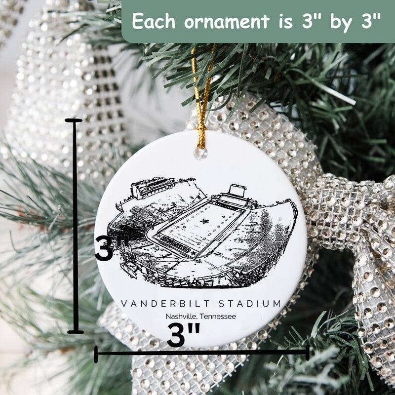 Vanderbilt Stadium College Football Ceramic Christmas Ornament