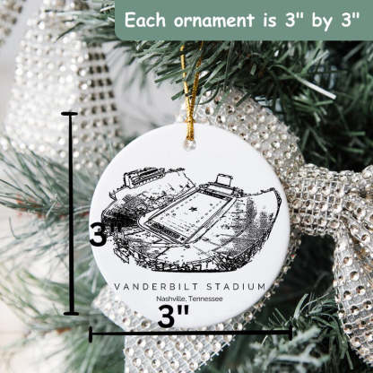 Vanderbilt Stadium College Football Ceramic Christmas Ornament
