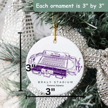 Braly Stadium College Football Ceramic Christmas Ornament