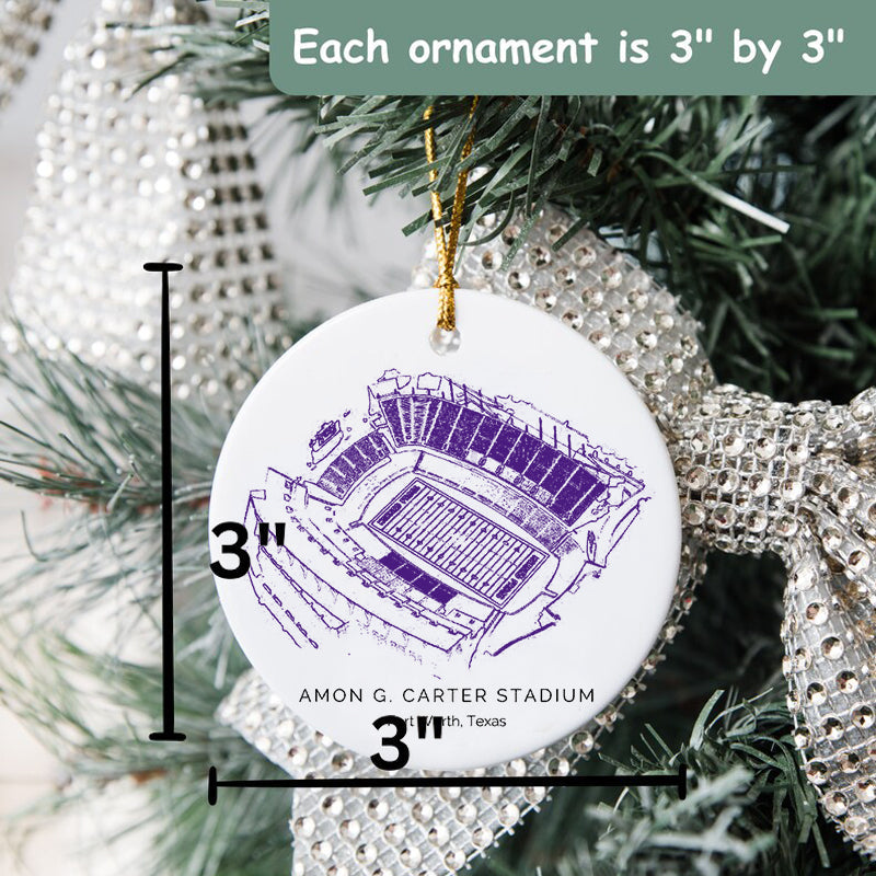 Amon G. Carter Stadium College Football Ceramic Christmas Ornament