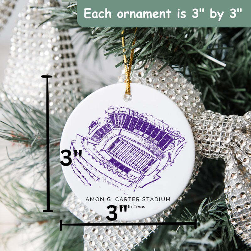 Amon G. Carter Stadium College Football Ceramic Christmas Ornament