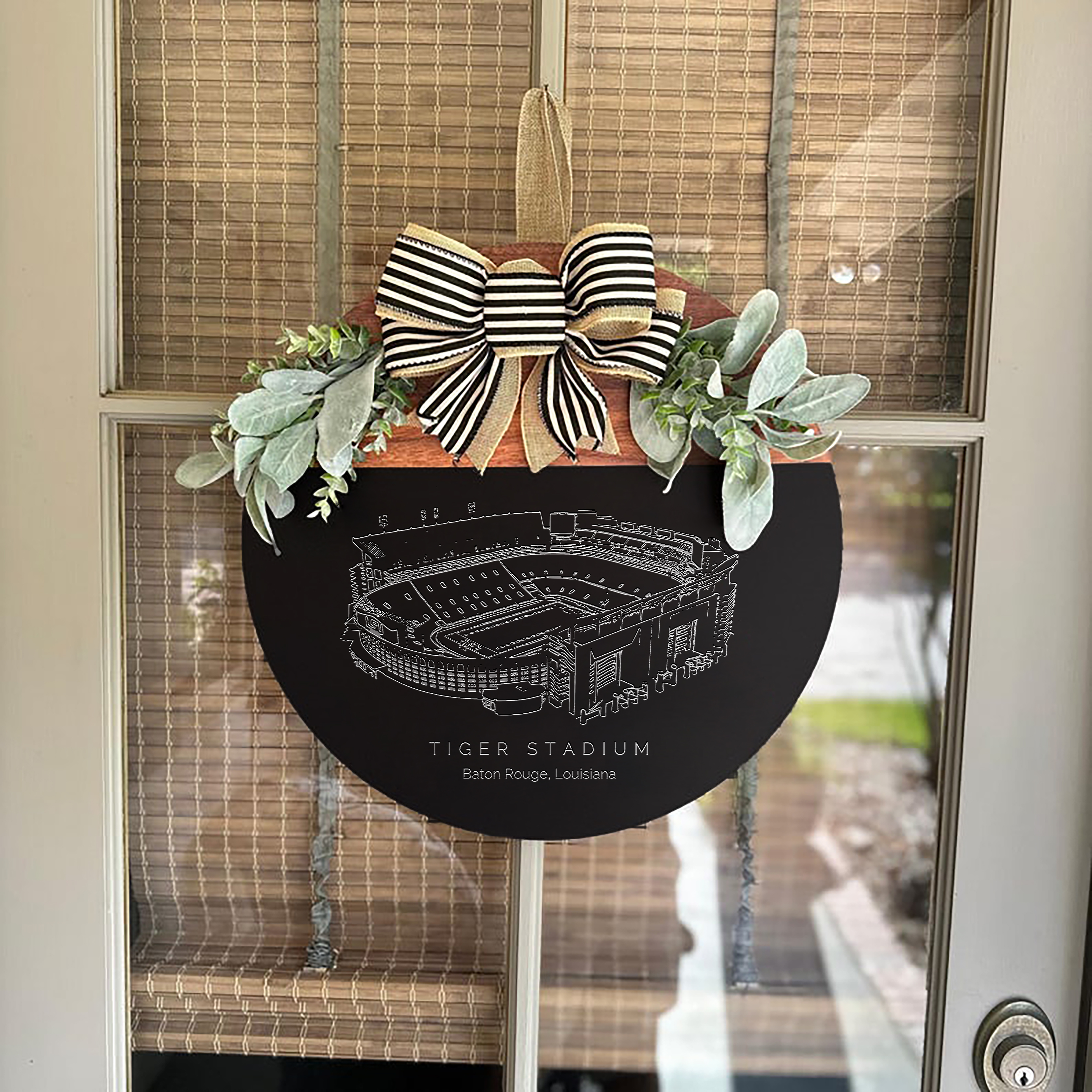 Tiger Stadium Front Door Decor, Football Family Sports Signage, Fall Door Decor