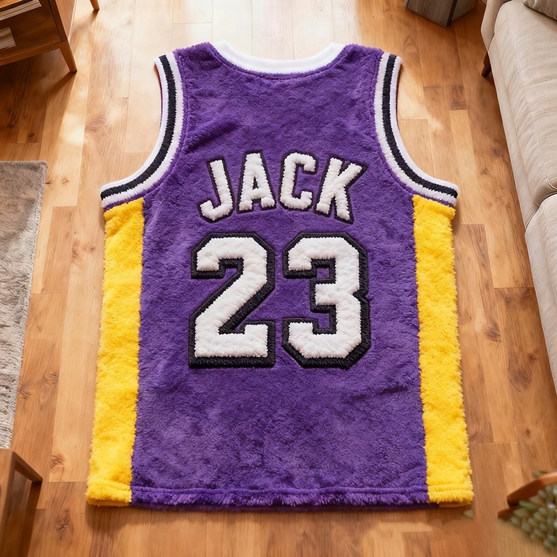 Personalized Basketball Jersey Rug With Custom Name And Number For Fans And Players