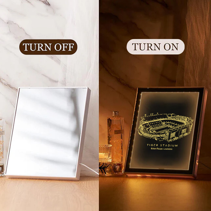 Tiger Stadium Art Frame LED Mirror Light