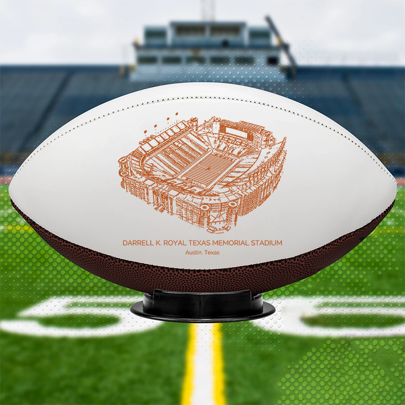 Darrell K Royal–Texas Memorial Stadium - Texas Longhorns football, Stipple Art College Football