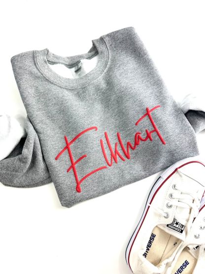 Custom Team Name Sweatshirt,  Puff Print, Gift for Christmas Gift Idea, School Spirit Sweatshirt