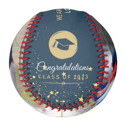 Custom Baseball Graduation Gift - Navy Blue