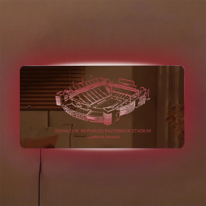 Donald W. Reynolds Razorback Stadium Mirror Light-Gifts For Sports Lov
