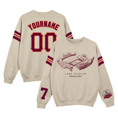Custom Stadium Sweatshirt-Virginia Tech Hokies football-College Football Sweatshirt