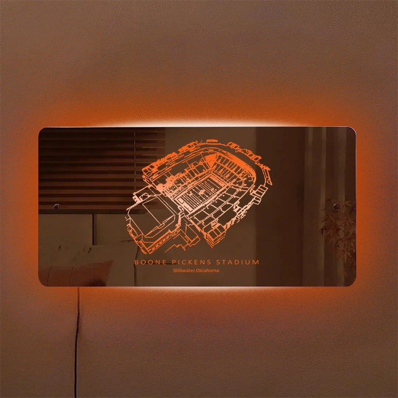 Boone Pickens Family Oklahoma Memorial Stadium Mirror Light-Gifts For 