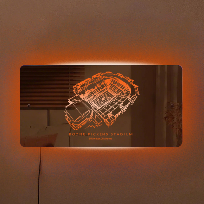 Boone Pickens Family Oklahoma Memorial Stadium Mirror Light-Gifts For 