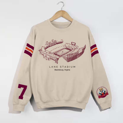 Custom Stadium Sweatshirt-Virginia Tech Hokies football-College Football Sweatshirt