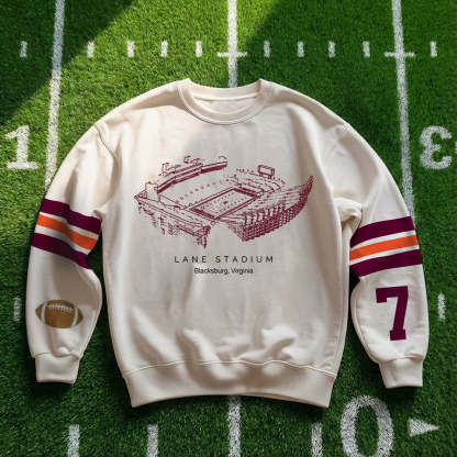 Custom Stadium Sweatshirt-Virginia Tech Hokies football-College Football Sweatshirt