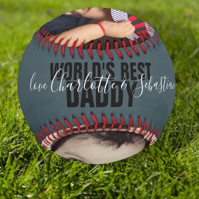Happy Fathers Day Personalized Worlds Best Daddy Softball