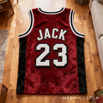Personalized Basketball Jersey Rug With Custom Name And Number For Fans And Players