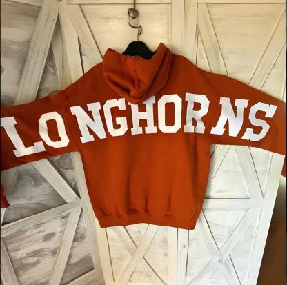 Custom Oversized Lettering Varsity Collegiate Hooded Sweatshirt