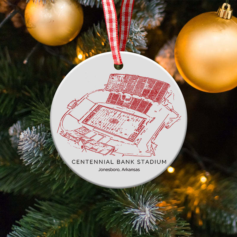 Centennial Bank Stadium College Football Ceramic Christmas Ornament
