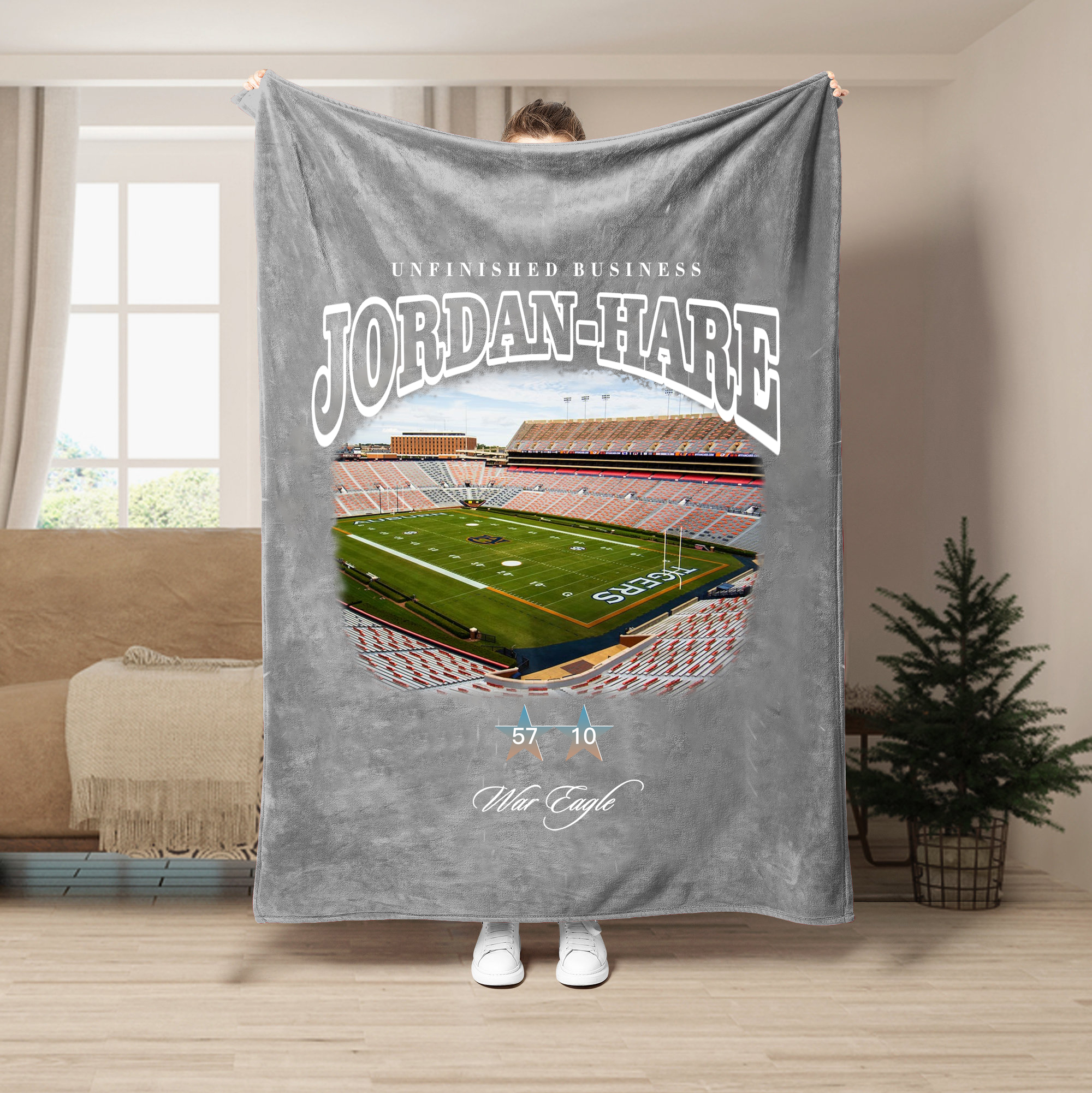 Unfinished Business Blanket-Jordan-Hare Stadium