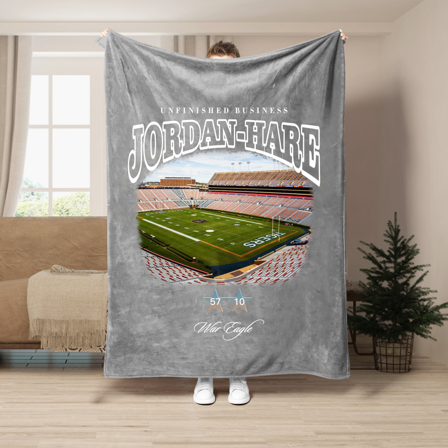 Unfinished Business Blanket-Jordan-Hare Stadium