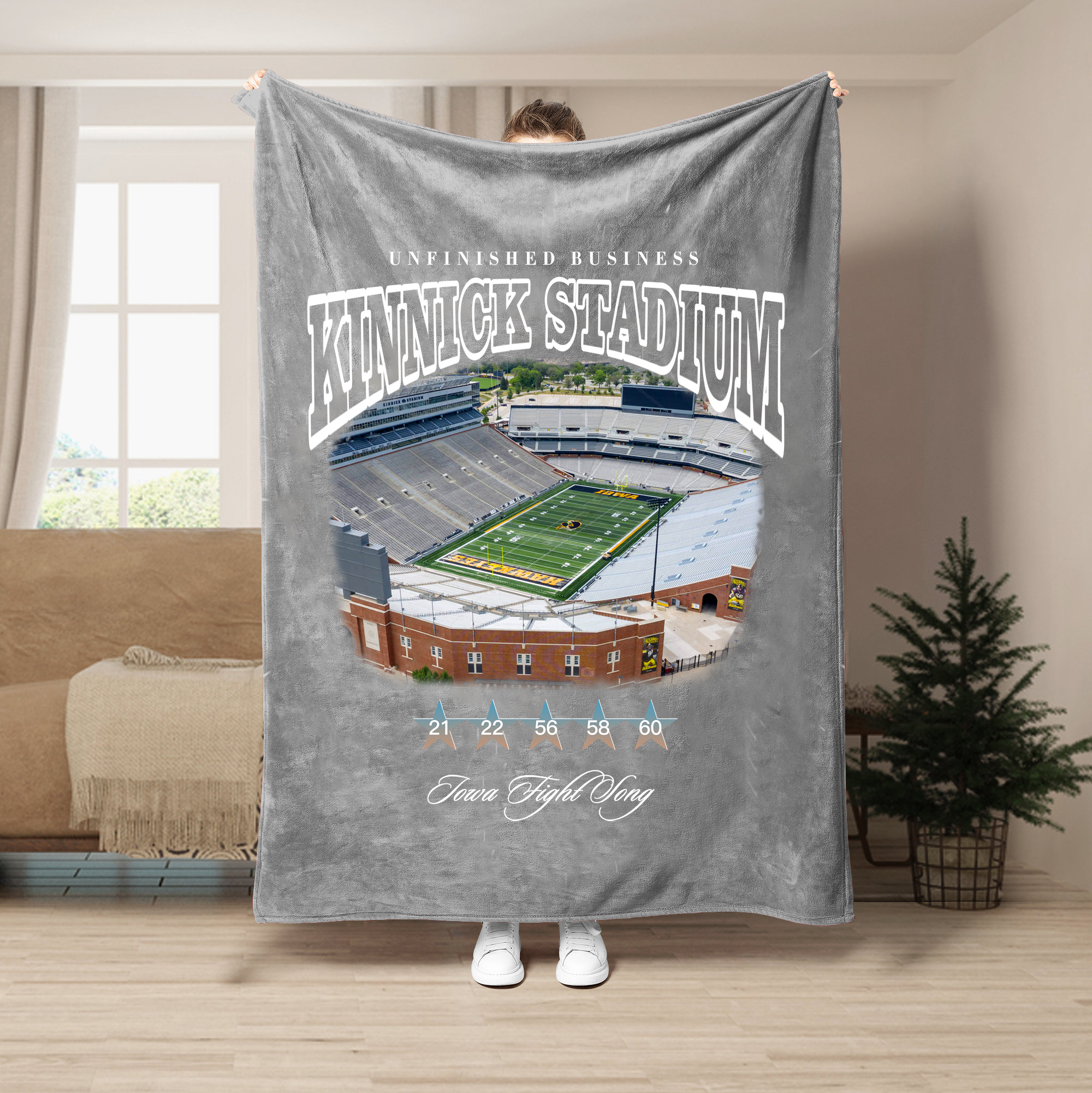 Unfinished Business Blanket-Kinnick Stadium
