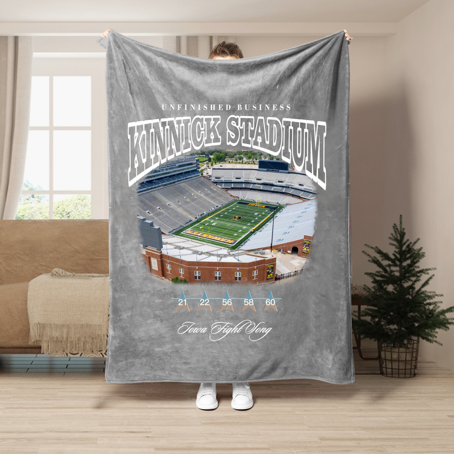Unfinished Business Blanket-Kinnick Stadium