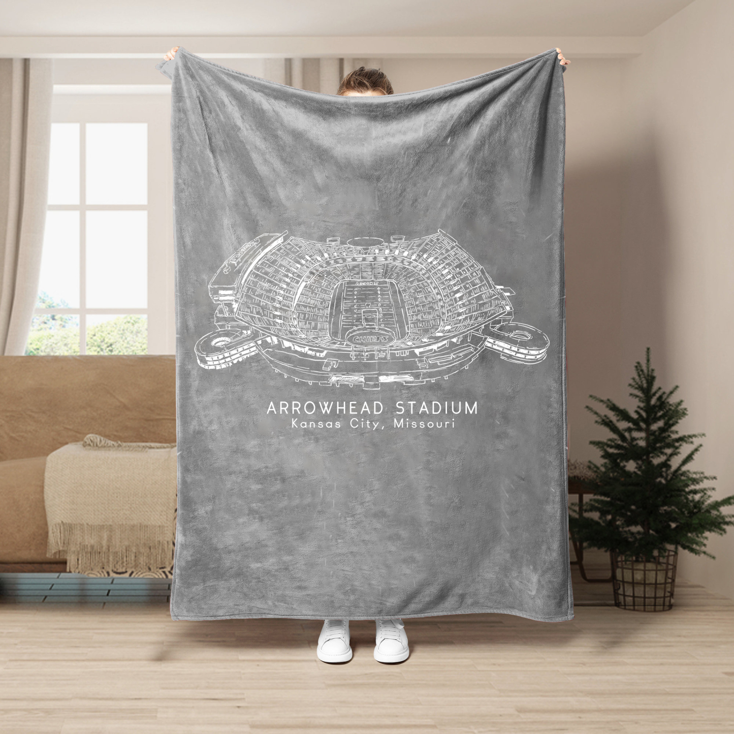 Arrowhead Stadium - Kansas City Chiefs football, Football Blanket