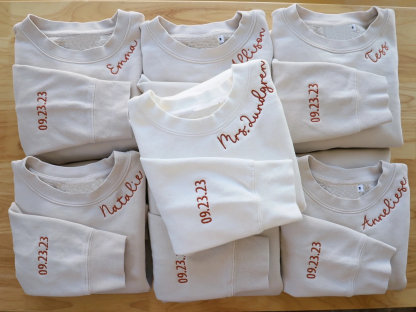 BRIDESMAID CUSTOM CREW-Custom Embroidered Crewneck