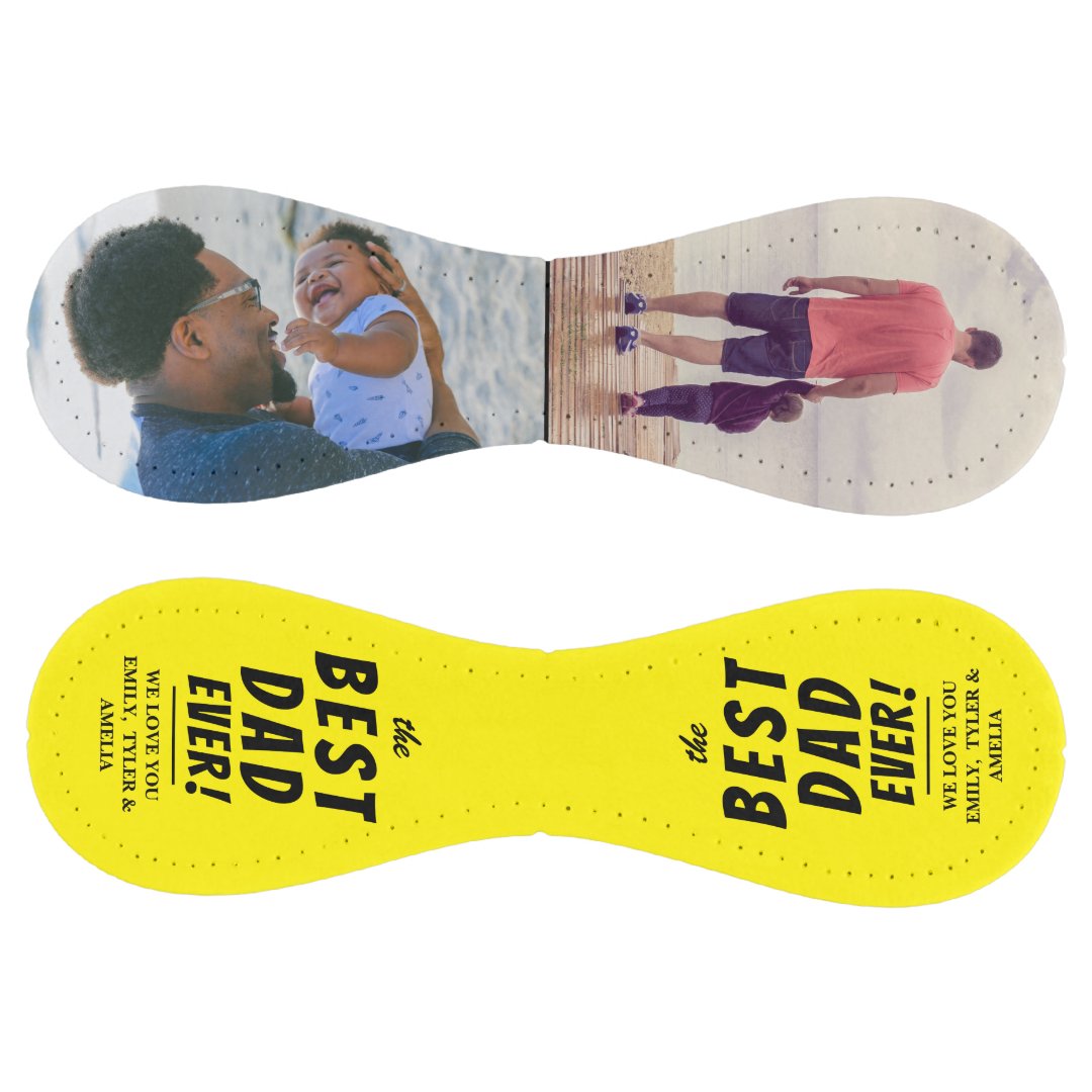 Yellow Best Dad Ever 2 Photo Collage Softball