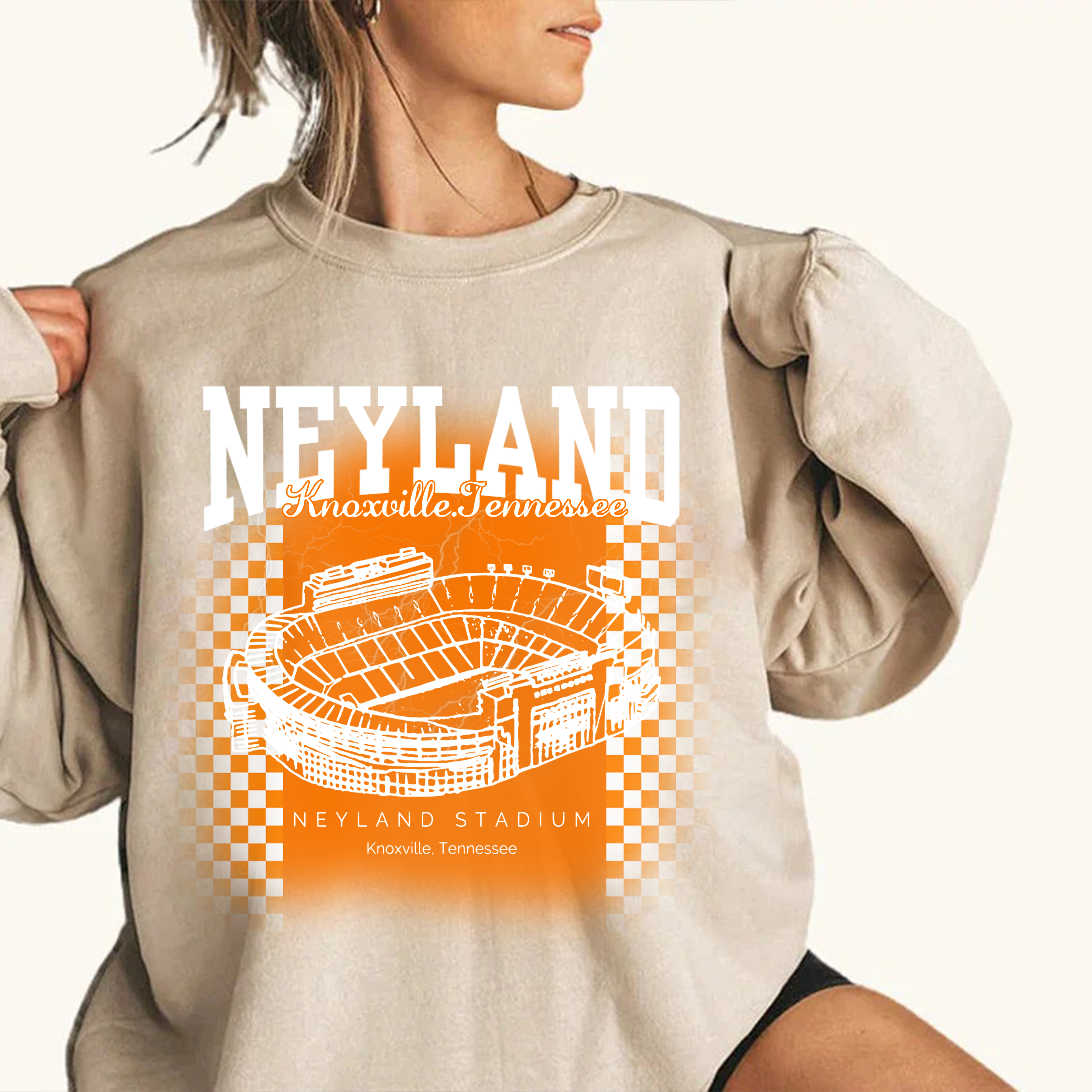 Retro Tennessee Vols Stadium Printing Unisex Crewneck Sweatshirt
