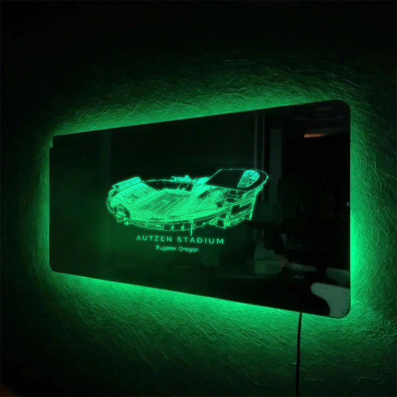 Autzen Stadium Mirror Light - Gifts for Sports Lovers