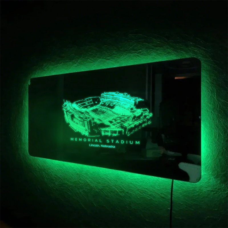 Memorial Stadium (Lincoln) Mirror Light - Gifts for Sports Lovers