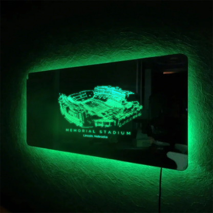 Memorial Stadium (Lincoln) Mirror Light - Gifts for Sports Lovers