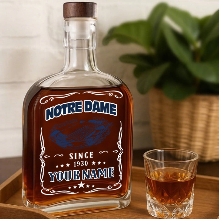 Notre Dame Stadium-Notre Dame Fighting Irish Football Whiskey Bottle Decanter
