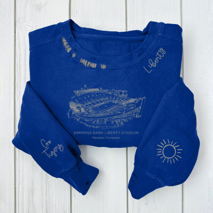 Folsom Field - Colorado Buffaloes Distressed Monogram Chain Stitch Swe