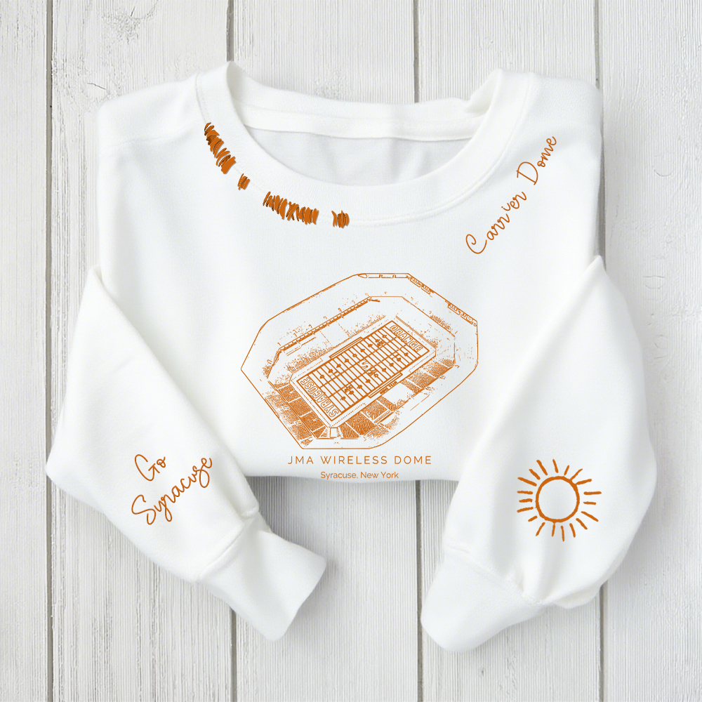 JMA Wireless Dome-Syracuse Orange Alumni Distressed Monogram Chain Stitch Sweatshirt-Vintage Class of 2025 Hoodie