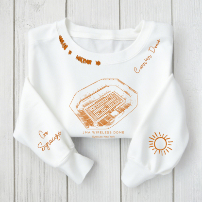 JMA Wireless Dome-Syracuse Orange Alumni Distressed Monogram Chain Stitch Sweatshirt-Vintage Class of 2025 Hoodie