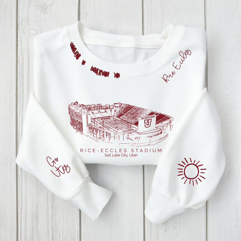 Rice-Eccles Stadium-Utah Utes Alumni Distressed Monogram Chain Stitch Sweatshirt-Vintage Class of 2025 Hoodie